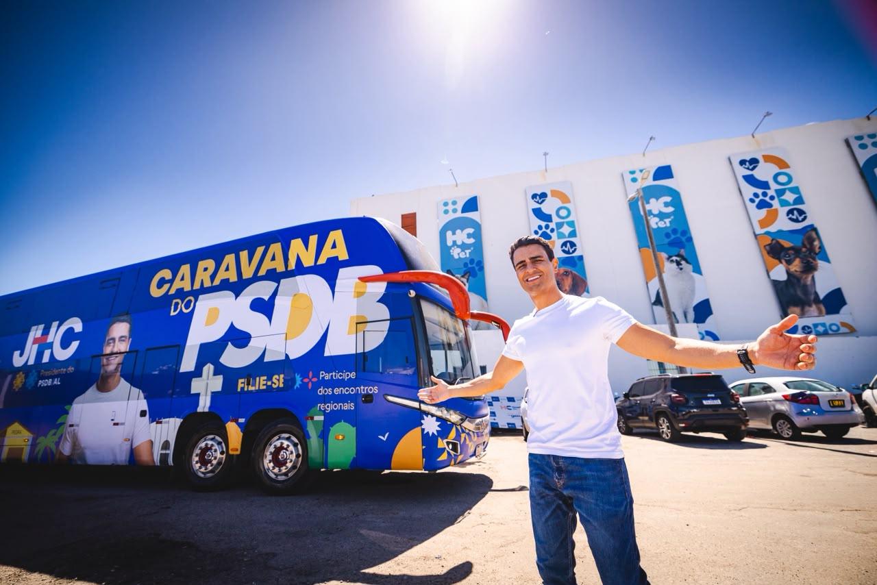 Busão da Caravana do PSDB volta às ruas e retoma agenda de JHC pelo interior do estado