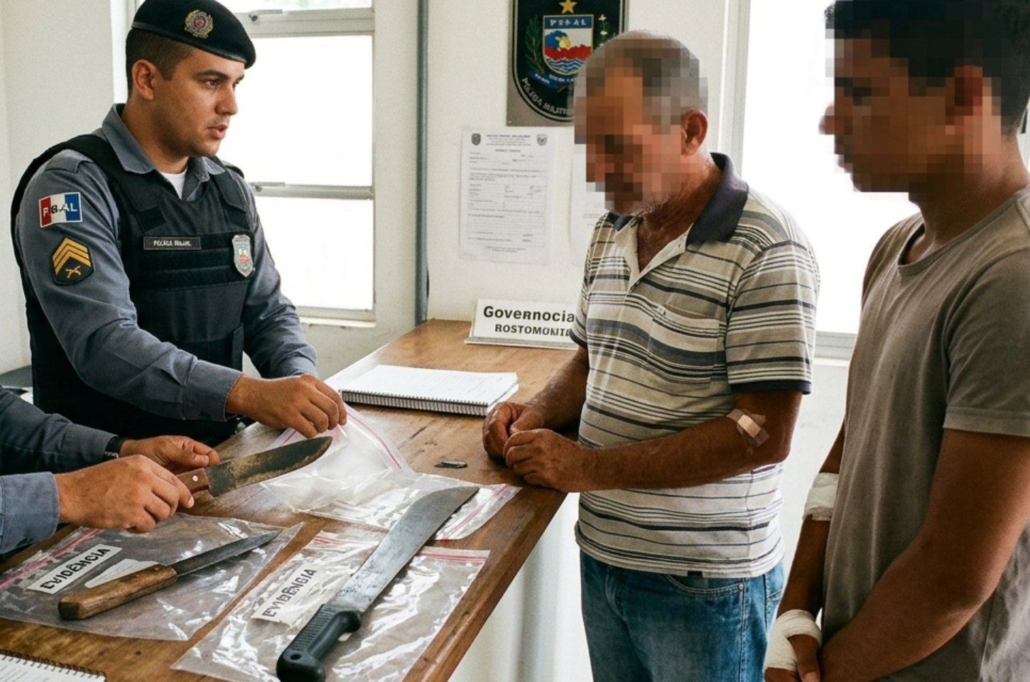 Briga com faca e facão deixa dois feridos no povoado Capela, em Penedo