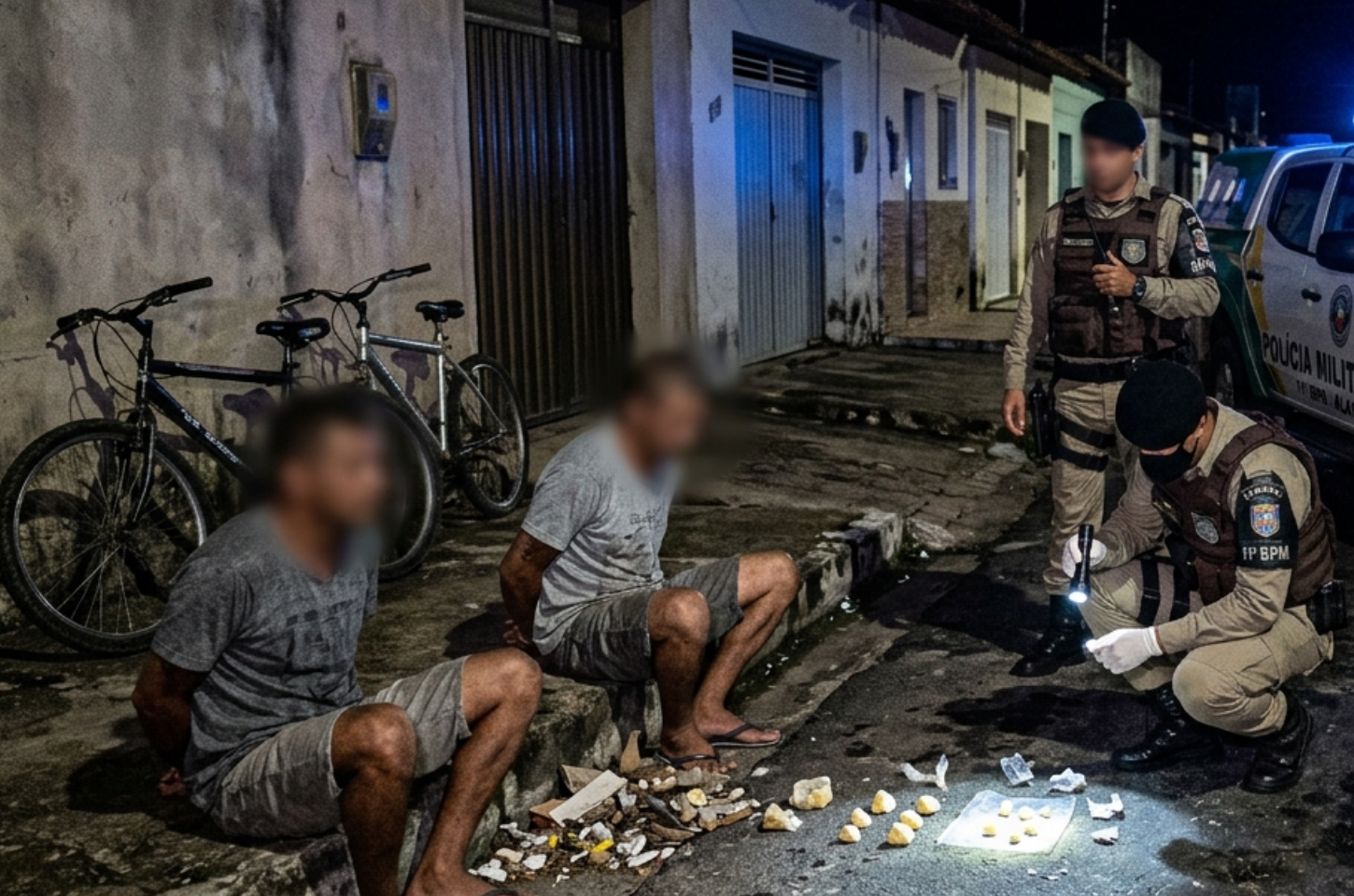 Dois homens são flagrados com pedras de crack durante patrulhamento no mesmo bairro em Piaçabuçu