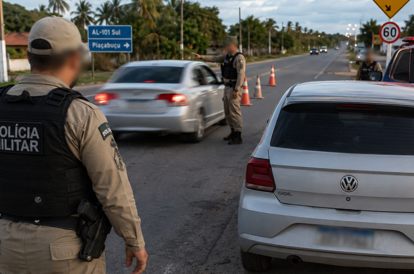 Motorista sem habilitação tenta fugir de bloqueio e quase provoca acidente na AL-101 Sul