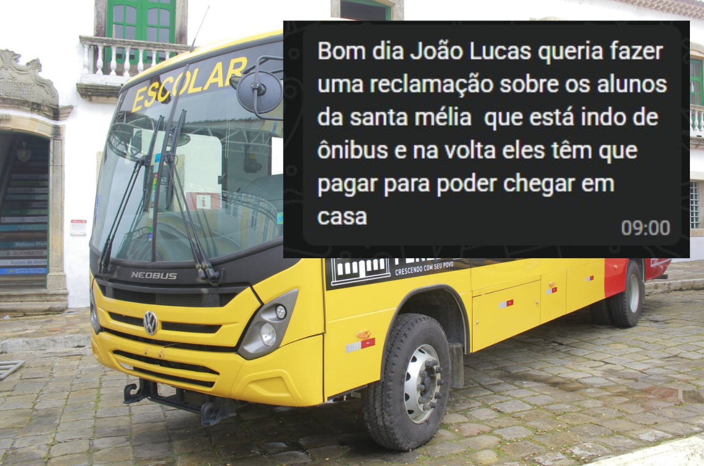 Ônibus da Prefeitura de Penedo leva alunos, mas não faz o retorno; estudantes precisam pagar passagem