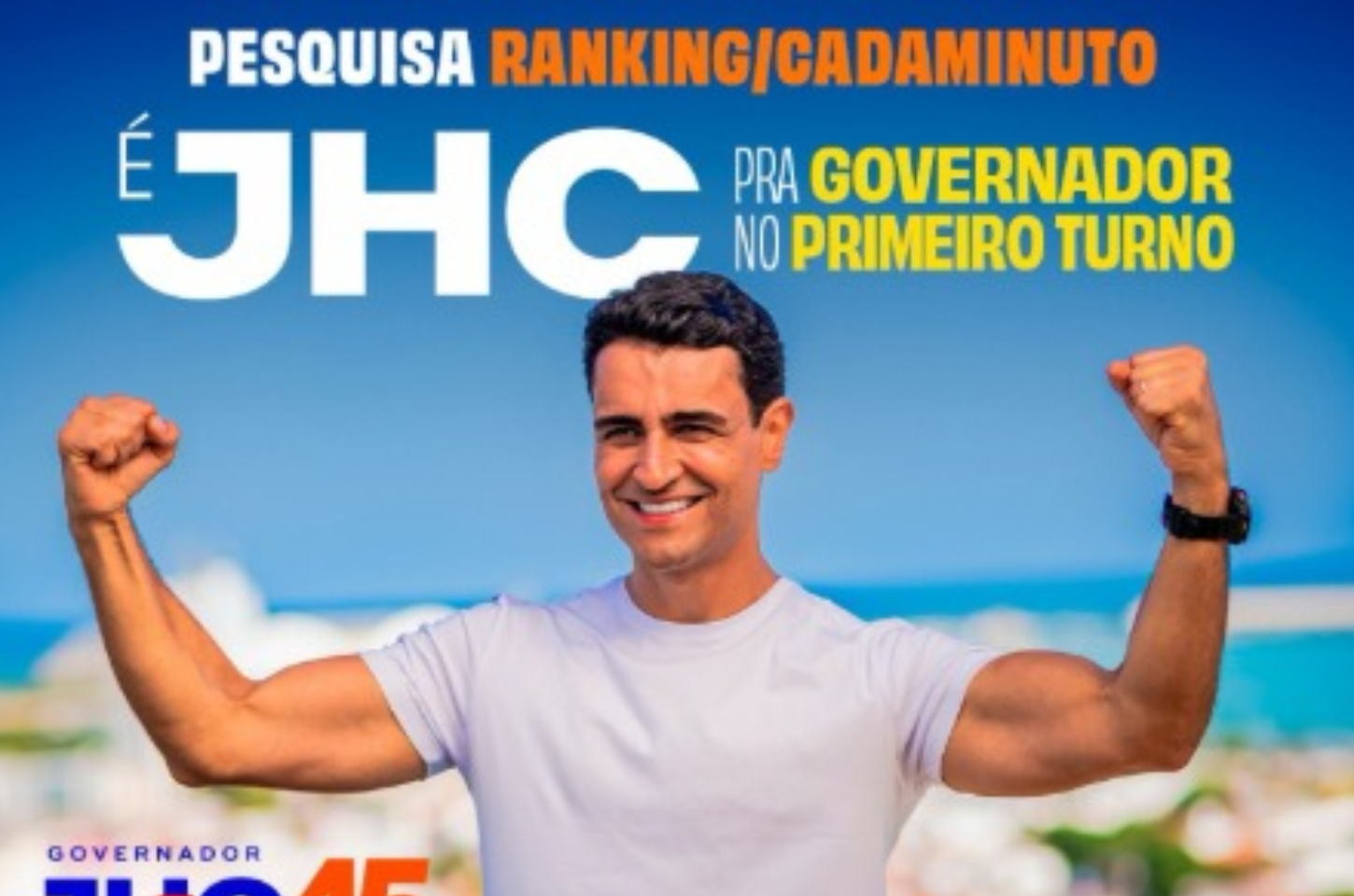 Pesquisa aponta vitória de JHC no 1º turno com 56% dos votos válidos em Alagoas