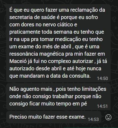 Paciente denuncia demora da Secretaria de Saúde de Penedo para marcar ressonância autorizada desde abril