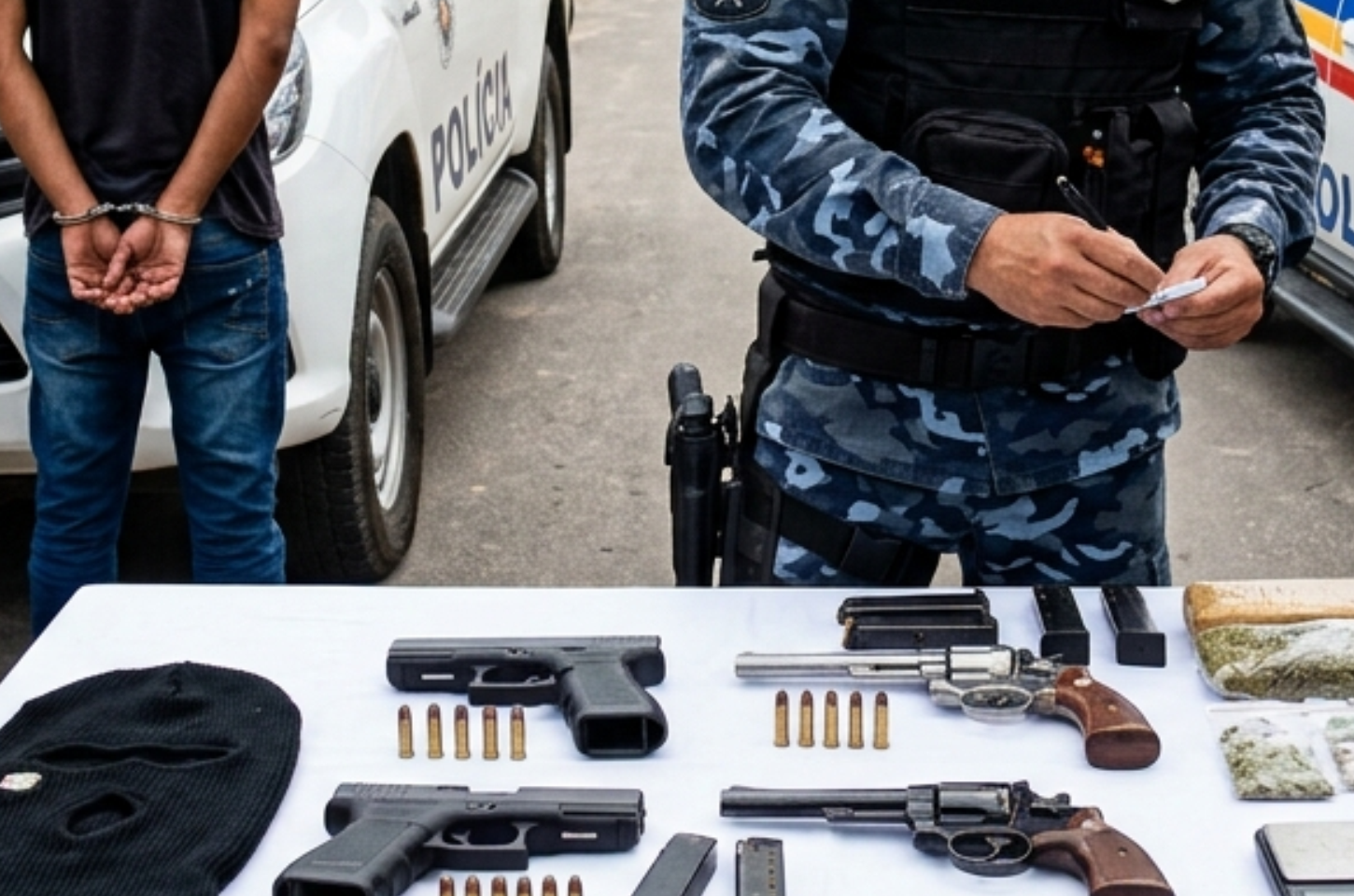 Quatro armas de fogo são apreendidas durante operação em Piaçabuçu