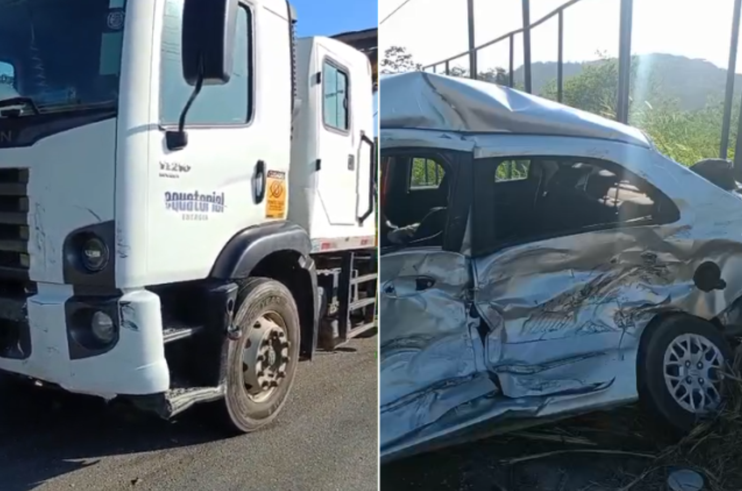 Colisão entre carro e caminhão da Equatorial deixa feridos na AL-101 Norte