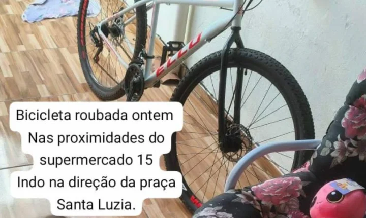 Funcionário de farmácia tem bicicleta furtada nas proximidades do Super 15, em Penedo