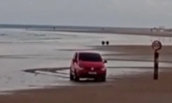 Motorista é flagrado dando “cavalo de pau” na faixa de areia do Pontal do Peba